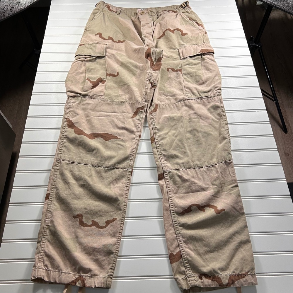 VTG 1998 Propper Desert Camo Combat Trousers Mens Medium Long Tan Ripstop BDU